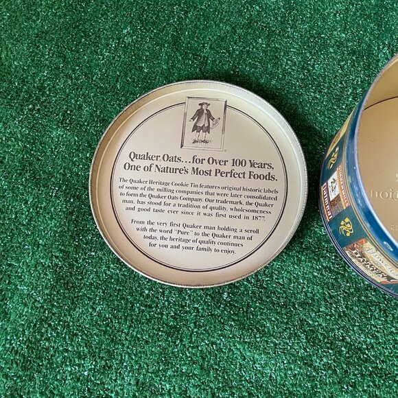 Pure Quaker Oats Limited Edition 1983 Vintage Tin Can Storage w/ Cookie Recipe - Picture 11 of 12